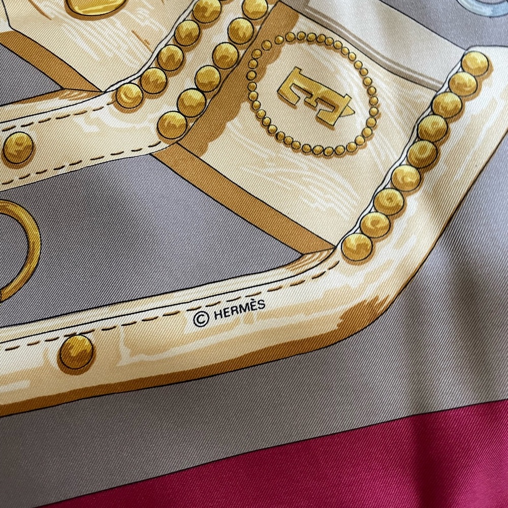 HERMES Aux Champs 1970 Silk Scarf Designed By Caty Latham - Picture 9 of 11